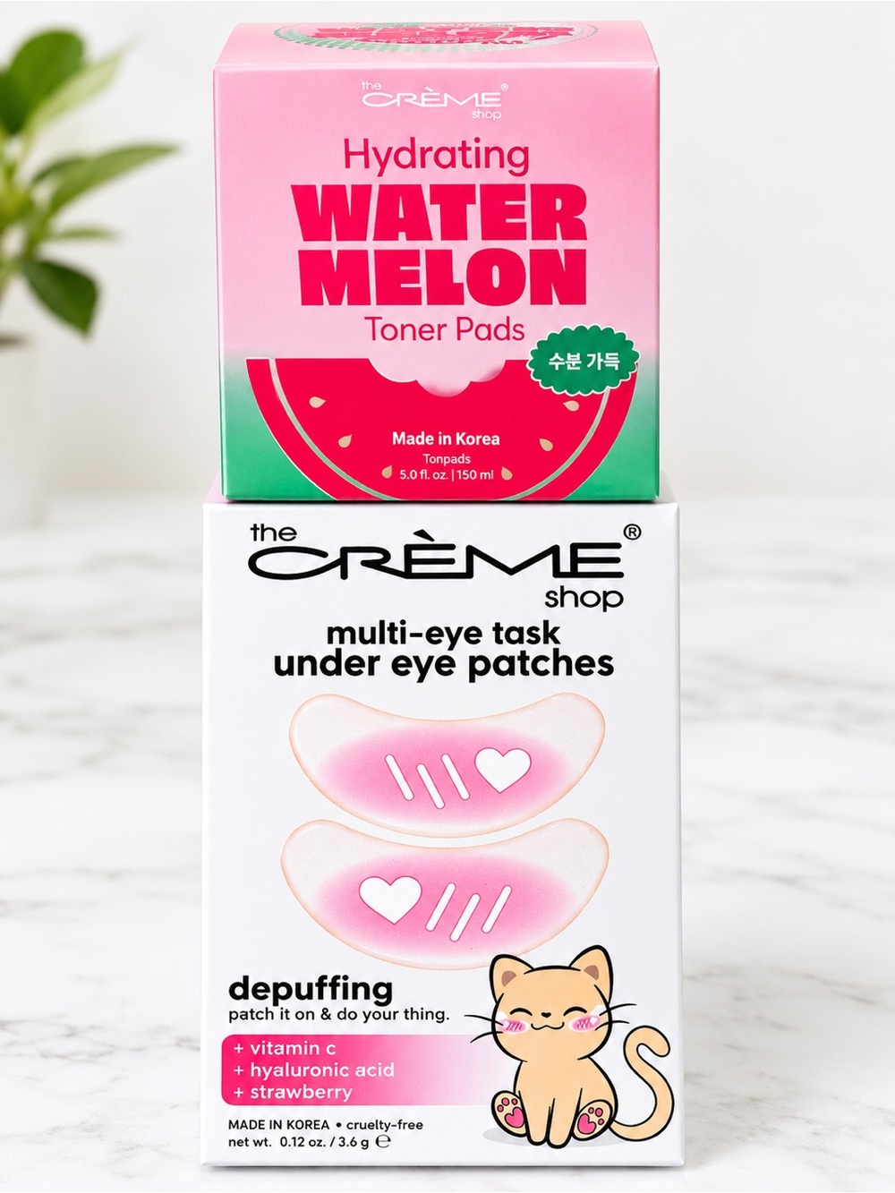 Crème Shop Depuffing Under-Eye Patches Vitamin C + Hyaluronic Acid , Toner Pads